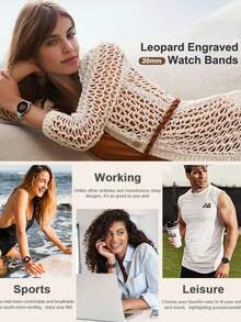 20毫米双色豹纹雕刻软硅胶运动表带,兼容三星Galaxy Watch 7/6/5/4(40毫米/44毫米)、5 Pro、6 Classic(47毫米)、Watch 4 Classic、Active 2(20毫米/45毫米)、Galaxy Active 2、Galaxy Watch 3、Watch 4 Classic(42毫米/46毫米)、Watch 6(47毫米/43毫米);20毫米猎豹纹替换表带,兼容华为、荣耀、佳明、Amazfit手表表带。 - 奶茶/黑 - 查看 11