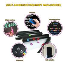 1 卷磁性墙饰 - 可重复使用 PVC 黑板，适用于办公室、家居或教室装饰，办公室墙饰 | 现代墙饰 | 可重复使用黑板学校用品，返校 - 彩色 - 查看 4