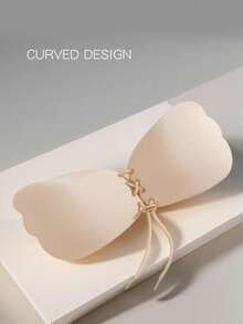 隐形聚拢文胸，无钢圈，自粘式！抽绳设计，打造迷人深V领。露背提拉效果，打造自信造型！完美女士内衣及内衣配饰 - 大码文胸