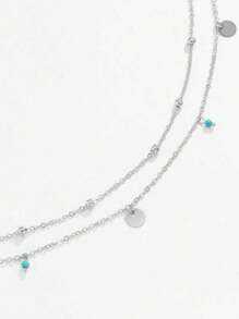 Chaîne de taille style turquoise et diamant vert simple