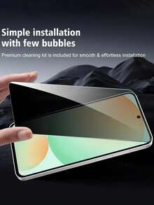 2 片装隐私钢化玻璃屏幕保护膜适用于 Galaxy S24 Fe S23fe S21 FE S20 FE A56 A55 A54 A36 A35 A26 A25 A23 A16 A15 A14 A13 A06，9H 硬度全覆盖手机保护膜，防摔、防指纹、超耐用 - 黑色 - 查看 4