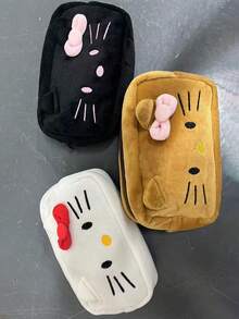 Sanrio 1 件 Hello Kitty 文具袋 卡通大容量铅笔盒收纳袋 返校学习用品礼物（部分零件可能随机）