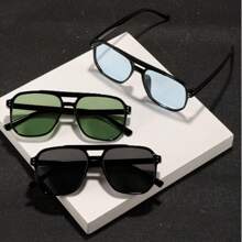 3pcs Men's Polycarbonate Aviator Fashion Glasses, Fashion Outdoor Travelling Style Suitable For Outdoor Street Shades Accessories For Summer Beach Vacation,Outdoor,Travel Back To School Fashionable Preppy School Look