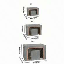 1pc Clothing Storage Box, Steel Frame Large Capacity Organizer, Foldable Clothes Storage Box, Bedding Storage Box, Waterproof & Moisture-Proof Wardrobe Storage Box, Bedroom Accessories - Spacious Dust-Proof Clothing & Bedding Storage Box, Efficiently Manage Home And Dorm Space. - Multicolor - View 3