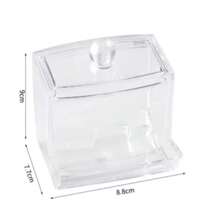 Scatola Portaoggetti Per Batuffoli Di Cotone Con Coperchio Dispenser Per Barattoli In Acrilico Trasparente Per Bagno Di Grande Capacità - 白色 - 查看 2