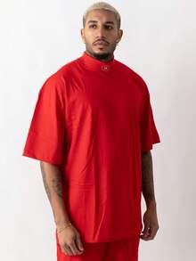 Oversized Turtleneck T-Shirt EG Red - 紅色 - 查看 2
