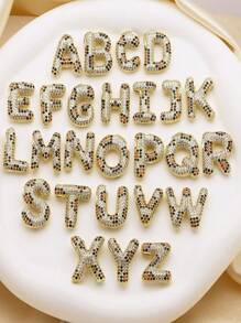 Ein modisches und kreatives, exquisites Kupfer-Zirkonia-Bubblehalsband mit Leopardenmuster von A-Z, 26 Buchstabenanhänger mit englischen Buchstaben, Initialen-Anhänger mit Nachnamen, ein Halsband für Frauen zum lässigen Tragen im Alltag, ein Geschenk für Feste und Feiern!
