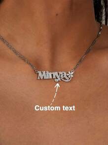 定制姓名项链、设计花形项链、不锈钢镀金哑光姓名项链、个性化姓名项链、女士生日礼物、母亲节礼物、女士女孩礼物、生日礼物、纪念礼物、返校礼物 - 彩色 - 查看 4