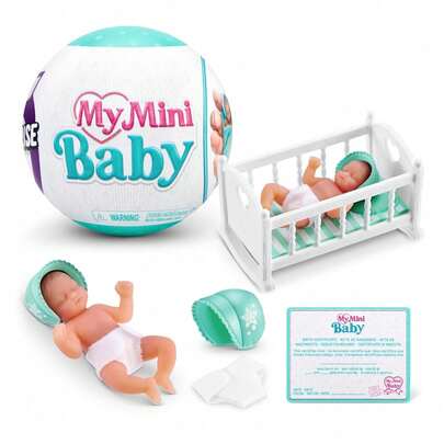 ZURU 5pcs Surprise Mini Baby Series 1 Collectible Mystery Capsules, Novelty Unboxing Toys For Children, Realistic Mini Babies, Toy Set And Accessories, Suitable For Girls 3+ Years Old (1 Pack)