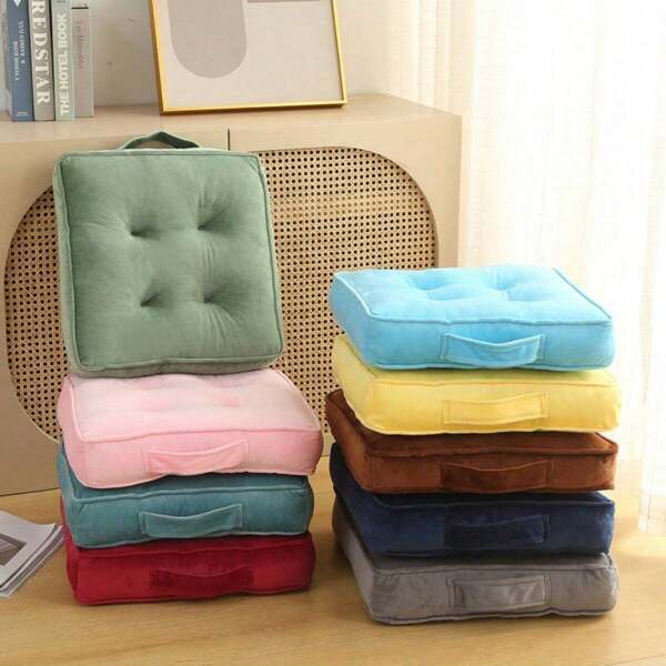 1 pièce coussin de sol carré Tatami, coussin moelleux épaissi pour le sol, fenêtre, balcon, yoga, méditation, salon, balcon, bureau, décoration de maison, chaise, fauteuil de bureau, coussin de siège