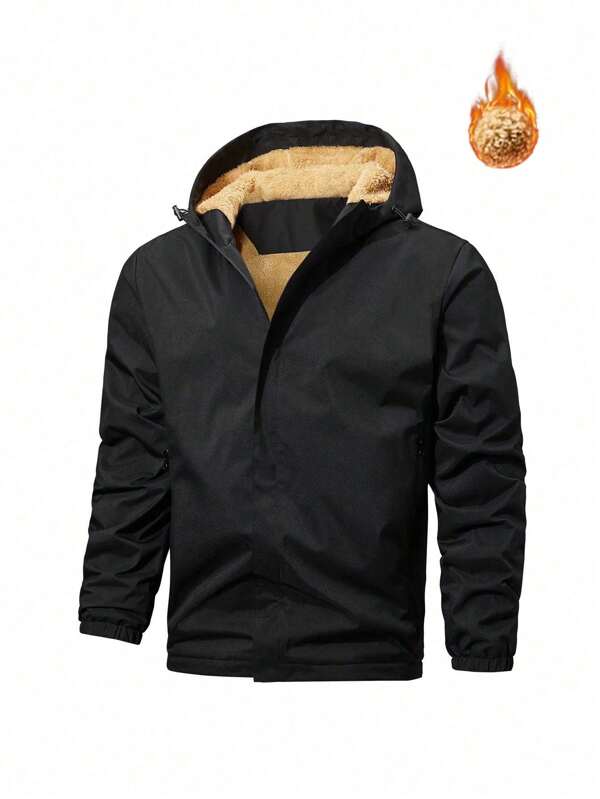 Nouvelle veste décontractée à doublure thermique pour hommes en hiver, manteau épais à capuche mode pour l'extérieur