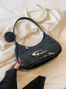 Bolso de mano casual y versátil de un solo hombro, unicolor, para uso diario