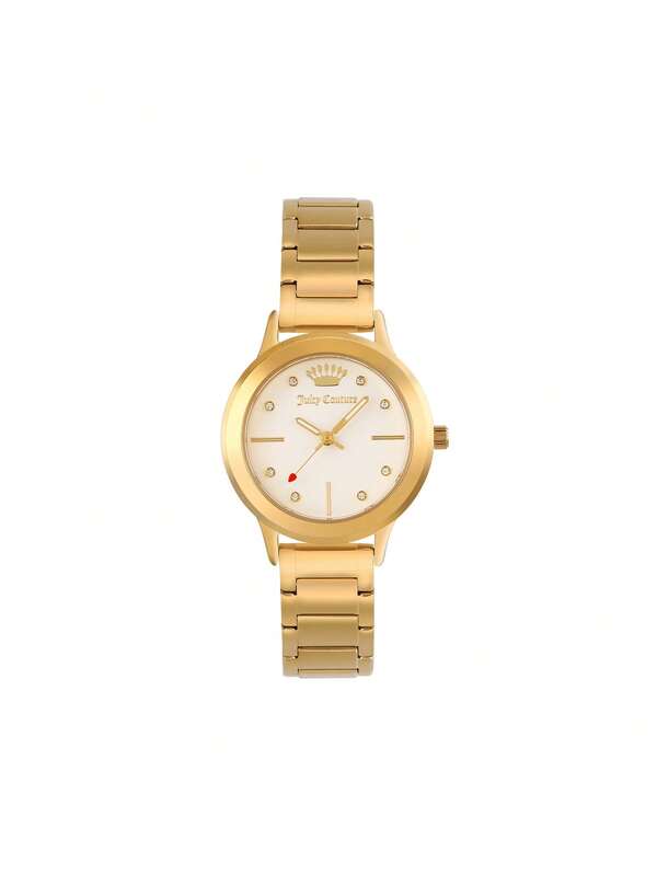 Juicy Couture Reloj de pulsera para mujer con etiqueta negra y manecillas luminosas JC/1051MTBK