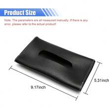 Car Visor Tissue Holder, Leather Car Dispenser, Hanging Car Napkin Holder, Car Holder, Visor Accessory Universal Most Vehicles (Black), 9.17*5.31 Inch - 黑色 - 查看 2