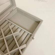 Jewelry Necklace Storage Box, Large Capacity Pearl Necklace Organizer With Drawers, Transparent Tabletop Jewelry Holder, Velvet Jewelry Display Box For Women Storage Organizer Travel Essentials Back To School Dormitory Storage