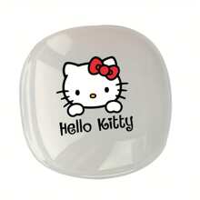 Sanrio 1pc Hello Kitty Premium Transparent Denture Box, Durable Matte Finish, Portable Denture Storage Case, Odorless Personal Care Accessory, Suitable For Travel And Storage For Women Storage Organizer Travel Essentials Back To School Dormitory Storage