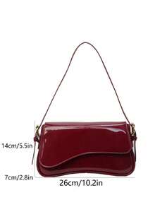 Bolso cuadrado con solapa ligero y estilo business casual minimalista para adolescentes, mujeres, estudiantes universitarios, principiantes y trabajadores de cuello blanco. Perfecto para la oficina, la universidad, el trabajo, los viajes, los eventos y las salidas. Elegante bolso burdeos de moda para mujeres. - Burdeos - Ver 4