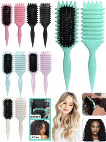 1 pièce Peigne frisottant, fabriqué en nylon et tiges de sarrasin, c'est un cadeau parfait pour la Saint-Valentin. Il a une fonction de massage et peut être utilisé sur les cheveux secs et mouillés pour démêler et lisser les cheveux sans nœuds. Compact et pratique, il est facile à transporter.