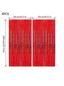 4 包铝箔窗帘背景银色金属丝箔流苏窗帘照片亭道具适用于生日婚礼订婚育儿室装饰婴儿洗礼单身派对圣诞节节日庆祝派对装饰、母亲节毕业季装饰、生日、单身派对、准新郎派对装饰 - 4 包 - 銀色 - 查看 12