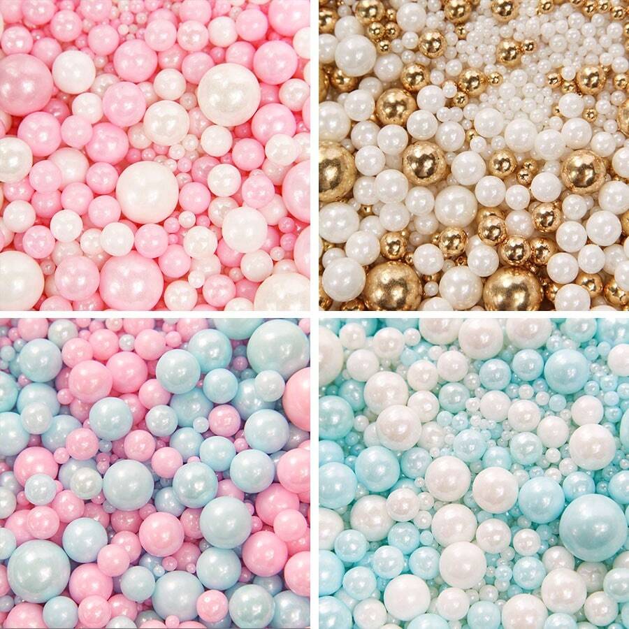 3盎司/85克混合色蛋糕装饰珠，适用于纸杯蛋糕、冰淇淋、甜甜圈和甜点装饰，是情人节、母亲节、生日、婚礼和节日派对的完美之选 - 彩色 - 查看 1