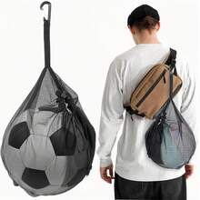 排球包，耐用篮球包，带小内袋，篮球携带包，可容纳 1 个球，各种运动球，包括篮球、足球、足球和橄榄球，黑色 - 彩色 - 查看 3