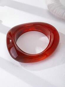 1 Pc Resin Chunky Bangle Cuff Bracelet Irregular Shape Arm Band Jewelry For Women - Multicolor - View 9