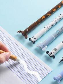 12 peças Canetas Gel com Cavalete de Animal Fofo, ponta de 0,5 mm, Lavável e Apagável, Cores Pastel com Designs Alegres - Ideal para uso em Escritório e Papelaria, Suprimentos de Escritório | Design Alegre | Suprimentos Escolares com Tinta Lavável, De Volta às Aulas