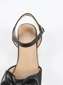 Fashionable Elegant Casual Versatile Butterfly Decor Daily Commute Bow Solid Color Casual Commute Outdoor Glamorous Party Elegant Resort Fashion Fabric Bow Buckle Women's Platform Wedge High Heel Shoes, Autumn, Beach, Wedding, Party, Indoor & Outdoor, All Season
