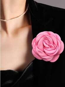 1pc Versatile Fashion New Multilayer 9cm Big Flower Fabric Brooch For Women, Suitable For Clothing, Scarf, Hat Decoration, Daily Wear & Party - Camellia Flower Brooch - View 17