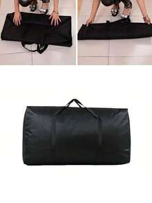 耐用拉链手提袋，适合搬家、旅行和宿舍使用 - 加固提手，尺寸：80x48x25厘米/31.49x18.89x9.84英寸，卧室用品，返校背包，学校及学习用品 - 黑色 - 查看 3