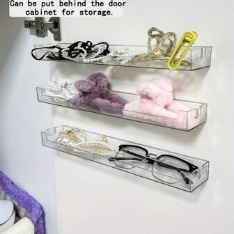 1pc/2pcs Wall Mounted Multi-Layer Hair Accessory Organizer, Hair Claw Hair Clip Drying Rack
