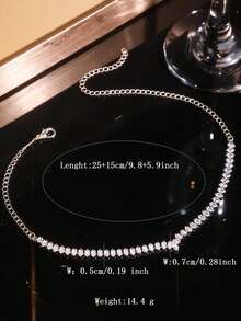 1 件女士几何锆石吊坠项链，适合日常佩戴和正式着装