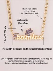 1 pièce Collier pendentif avec motif personnalisé de nom anglais, plusieurs styles disponibles, convient pour diverses occasions et pour un usage quotidien, cadeau parfait pour les festivals, bijou haut de gamme et raffiné