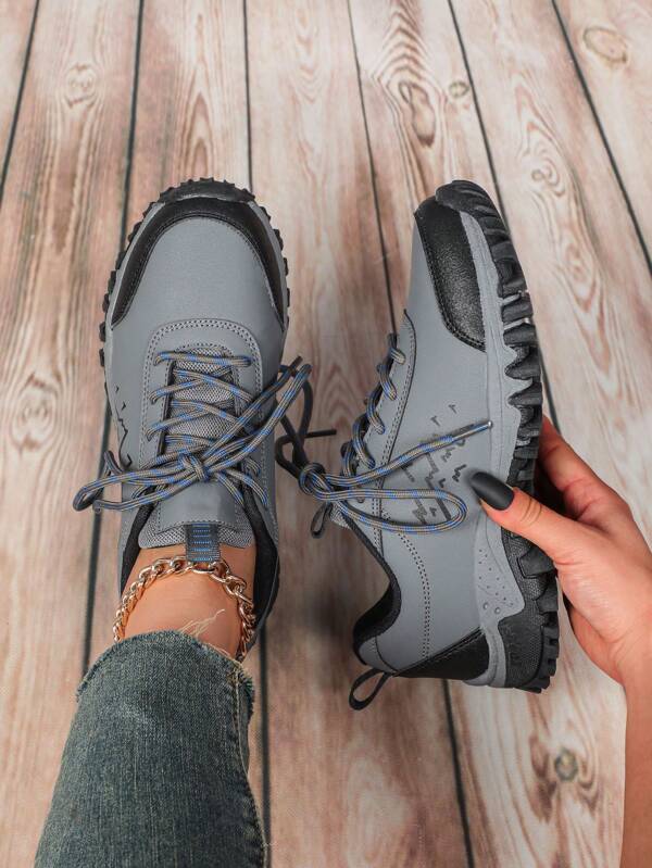 Black Versatile Lightweight Soft Casual Outdoor Hiking Shoes, Shock Absorbing Sneakers For Women, Breathable, Comfortable For Daily Wear & Outdoor Activities, Gift For Holidays