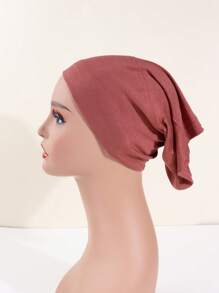 1pc Hijab Stretch Bonnet Turban Headscarftretch Plain Bamboo Jersey Inner Hat.For Muslim Women Hair Care Chemo Cap, Fashion Head Wrap