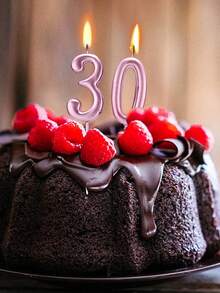 玫瑰金粉色可爱小数字0-9生日周年纪念周岁生日蛋糕装饰蜡烛 - 玫瑰金 - 查看 3
