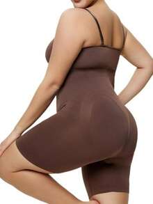 Body moldeador elástico para mujer, sin costuras  Liso - Café integral - Ver 2