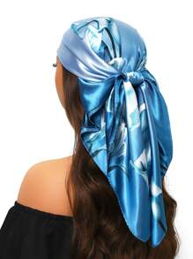 1 peça de cachecol moderno para todas as estações, cachecol quadrado estampado para mulheres, bandana feminina para uso diário, novo lenço de cabeça com proteção solar