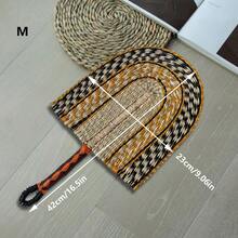 1 Peça Leque de Parede Tecido à Mão de Grama Marinha de 16,5 Polegadas, Leque Decorativo de Elemento Africano, Decoração de Parede Colorida