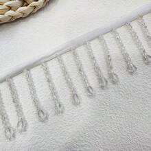 1 Peça Acessório Decorativo Feito à Mão com Pingente de Cristal, Borla de Contas, Renda, DIY para Roupas, Saia de Palco, Cortina Doméstica, Toucado, Vestido de Dança Latina, Decoração de Costura