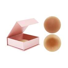 Non-Stick Seamless Cover, Reusable Self-Adhesive Silicone Stickers, Women's Non-Adhesive Nipple Shields, Self-Adhesive Bust Lift Patch Without Strap, Women's Lingerie And Lingerie Accessories, With High-Grade Magnetic Case - 焦糖色 - 查看 1