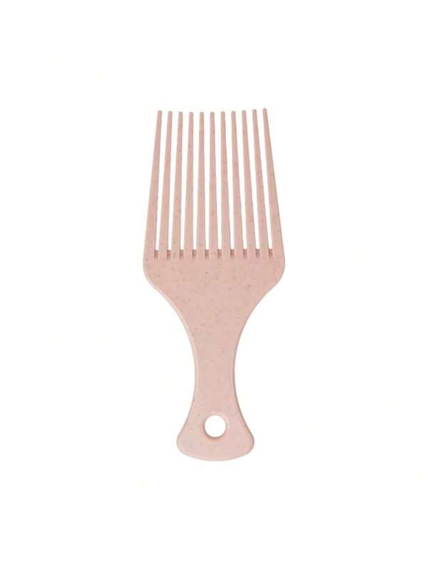 Material Palha de trigo Pente afro cacheado Garfo estilizador Dentes largos Escova de dentes larga Pente de cabelo