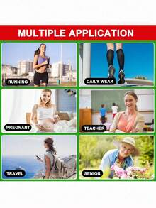 1/6 Pairs Compression Socks For Men And Women, Unisex Socks Sports Knee High Compression Socks Suitable For Athletic Running Cycling Hiking Travel Yoga - Multicolor - View 3