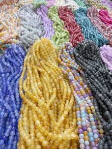 100pcs 8mm Simulated Jade Natural Stones, Agate, Color-Dyed Non-Fading Beads, Supplies For DIY Jewelry Making Such As Bracelets, Keychains, Necklaces, Crafts Decorations, Rich Colors To Inspire Your Creations - Multicolor - View 5