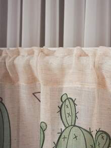 1 pieza Cortina divisoria de habitación con estampado de lino minimalista, diseño versátil y fresco - Lavanda - Ver 10