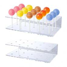 1 pièce/2pcs Support pour sucettes de gâteau, support à sucettes en acrylique, présentoir transparent pour sucettes de gâteau, support à sucettes de bonbons 12/15 trous - Taille unique - Voir 2