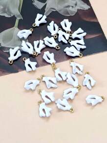 10pcs Fashionable Painted Metal Coral Shaped Pendants, DIY Jewelry Accessories For Earrings & Necklaces