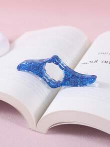 1入情人節紫色心形閃粉拇指書籤,創意便攜式學生讀書助手 - 紫色 - 查看 17