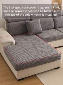 1件装弹力沙发套，宠物友好型，提花防尘沙发套，家具保护套，毛绒防滑沙发套，适用于卧室、办公室、客厅装饰，适合养猫人士，宠物家居装饰，客厅1/2/3/4座沙发套 - 深灰色 - 查看 11