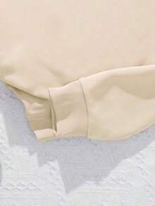 女童连体搞笑零食印花长袖轻便卫衣，面料柔软，适合夏秋季日常休闲穿着 - 杏色 - 查看 6